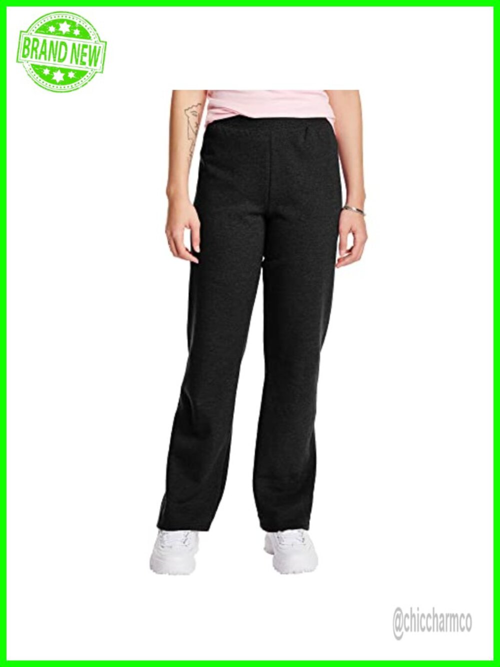 Hanes EcoSmart Fleece Joggers Open Bottom Pocketless Pull-On Lounge Pants